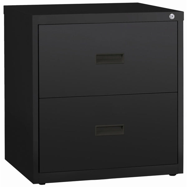 Lorell 2 Drawer Metal Lateral File Cabinet, 30"x18-5/8"x28-1/8", Black (LLR60557)