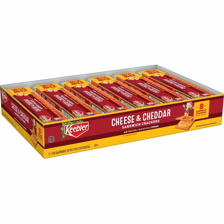 Keebler Cracker Snack, 1.8 Oz., 12/Pack, Cheese/Cheedar (KEB21147) Box of 12