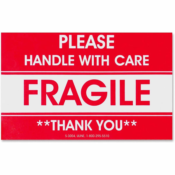 Tatco Shipping Label, Fragile/Handle W Care, 500/RL, Red (TCO10951) 1 Roll