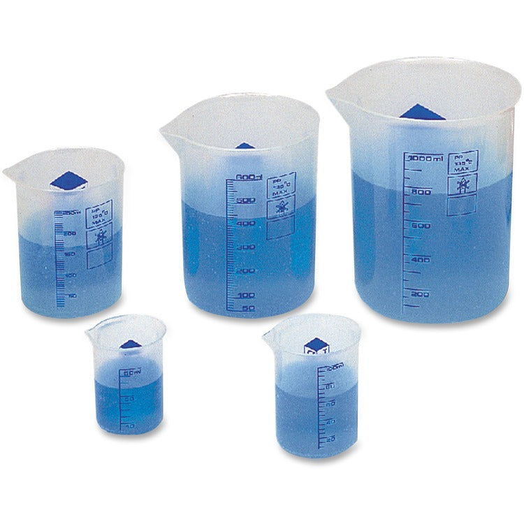 Learning Resources Plastic Graduated Beakers Set, 5Pcs, Clear (LRNLER0306) 1 Set