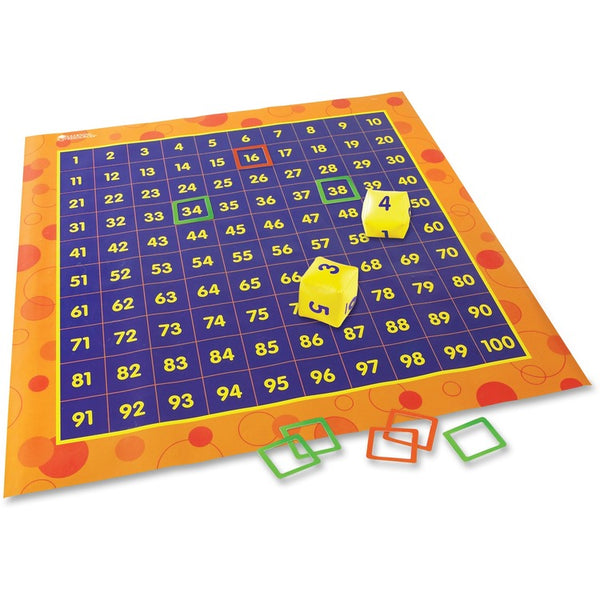 Learning Resources Hip Hoppin Hundreds Mat, 4'x4', Multi (LRNLER1100) Each