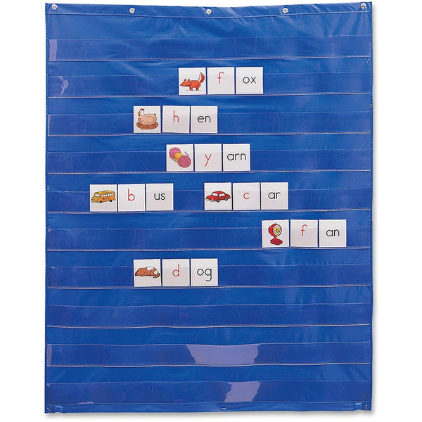 Learning Resources Standard Pocket Chart, 33-1/2" x 42", Blue (LRNLER2206) Each