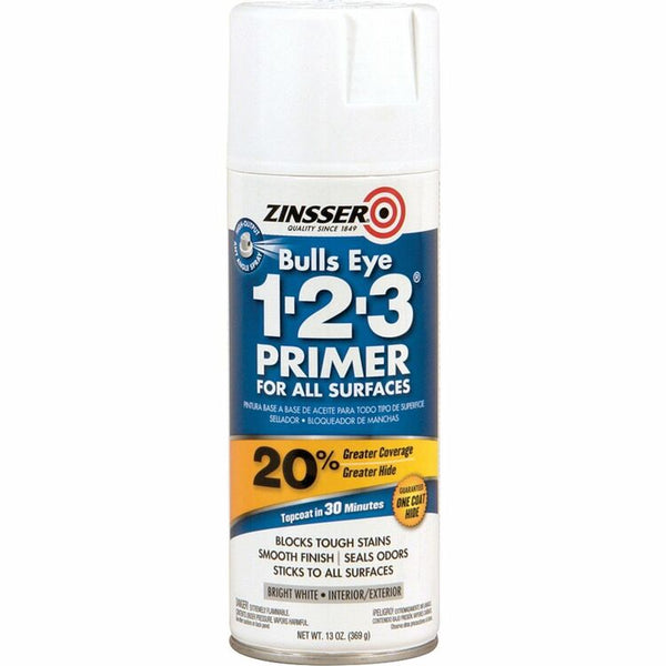 Rust-Oleum Bulls Eye 1-2-3 Water-Based Primer, White (RST2008) Each