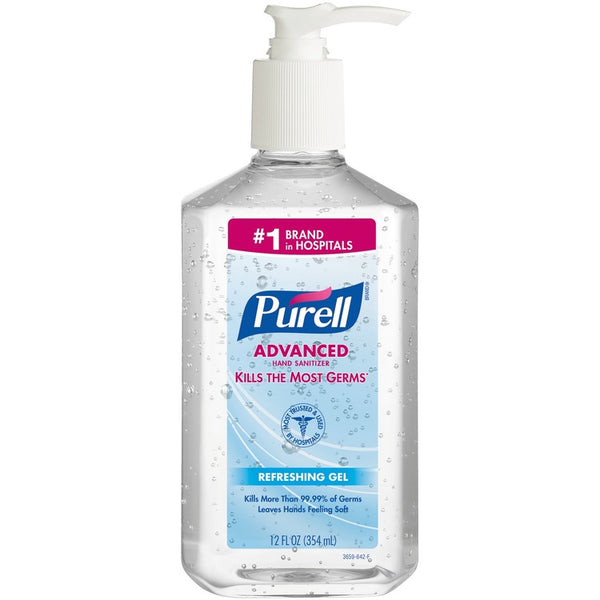 PURELL&reg; Advanced Hand Sanitizer Refreshing Gel, Clean Scent, 12 oz Pump Bottle (GOJ365912) Each