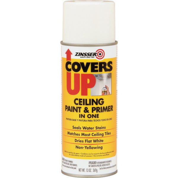 Zinsser Ceiling Covers Up, Paint/Primer, Vertical Spray, 13 oz., White (RST3688)