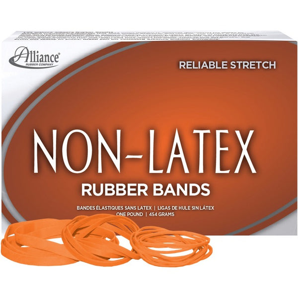 Non-Latex Non-Latex Rubber Bands, Size 54 (Assorted), 0.04" Gauge, Orange, 1 lb Box (ALL37546) 1 Lb Box
