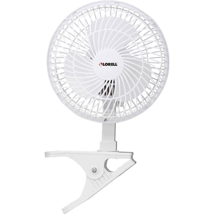 Lorell 6" Clip-On Fan, 2-Speed, 5' Cord, 7-15/16"x6"x9-1/2", Light Gray (LLR44552)