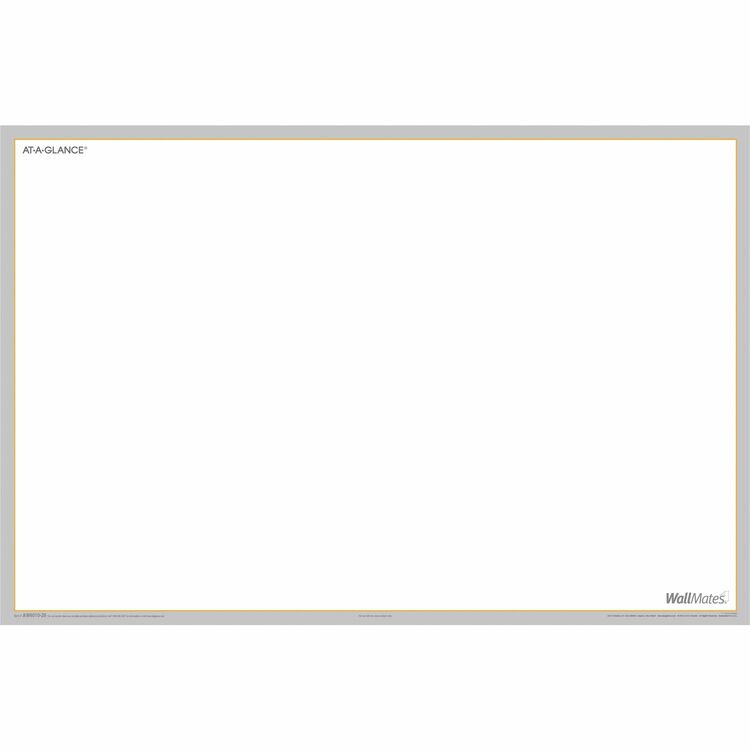 AT-A-GLANCE® WallMates Self-Adhesive Dry Erase Writing/Planning Surface, 36 x 24, White/Gray/Orange Sheets, Undated (AAGAW601028) Each