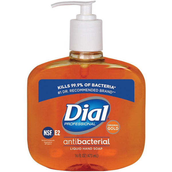Dial Liquid Hand Soap, Anti-microbial, 16oz, Gold (DIA80790) Each