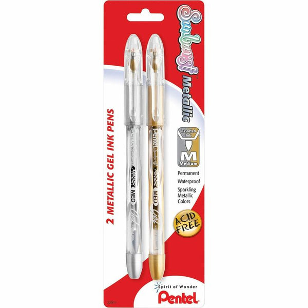 Pentel Arts .8mm Sunburst Semi-Transparent Rollerball Pen (PENK908MBP2XZ) Pack of 2