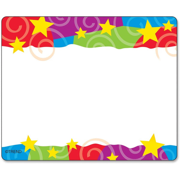 Trend Name Tags, Stars-N-Swirls, Self Adhesive, 36 Tags, Multi (TEPT68070) Each