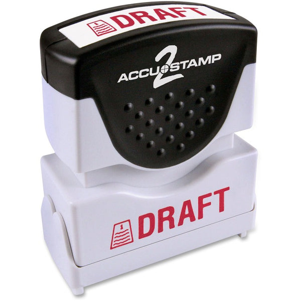 COSCO Pre-Inked Shutter Stamp, Red, DRAFT, 1 5/8 x 1/2 (COS035585) Each