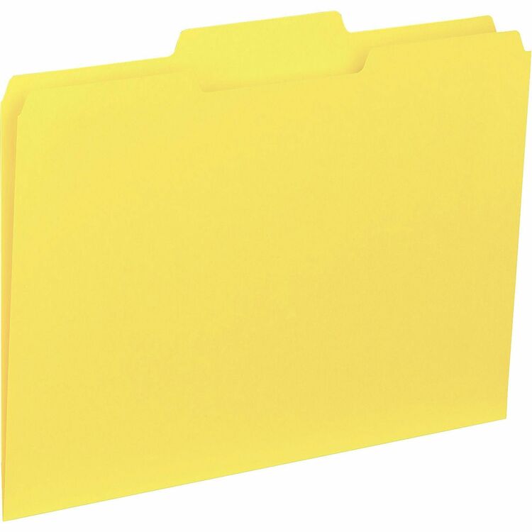 Business Source Top Tab File Folder Letter, Yellow (BSN43559) Box of 100