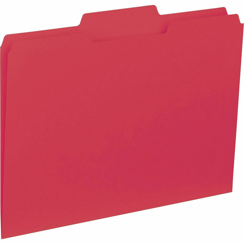 Business Source Source Top Tab File Folder Letter - 8.50" x 11", Red (BSN43564) Box of 100