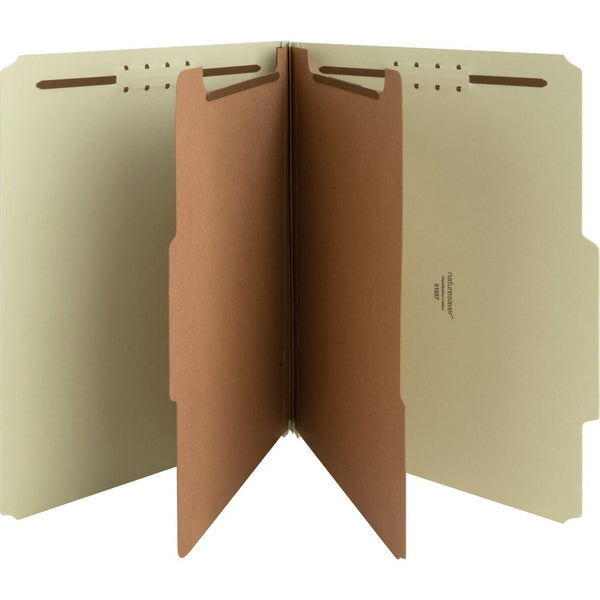 Nature Saver Classification Folder, Letter, Recycled, 2-Div, 10/BX, GYGN (NAT01057) Box of 10
