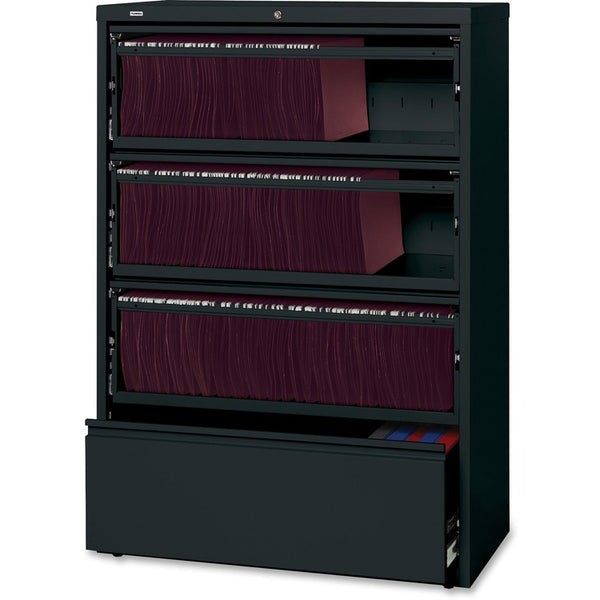 Lorell Lateral File, RCD, 4-Drawer, 36" x 18-5/8" x 52-1/2", Black (LLR43511)