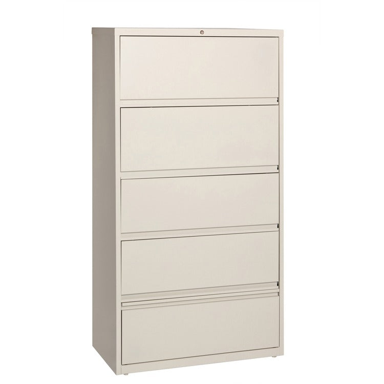 Lorell Lateral File, RCD, 5-Drawer, 36" x 18-5/8" x 68-3/4", Putty (LLR43512)