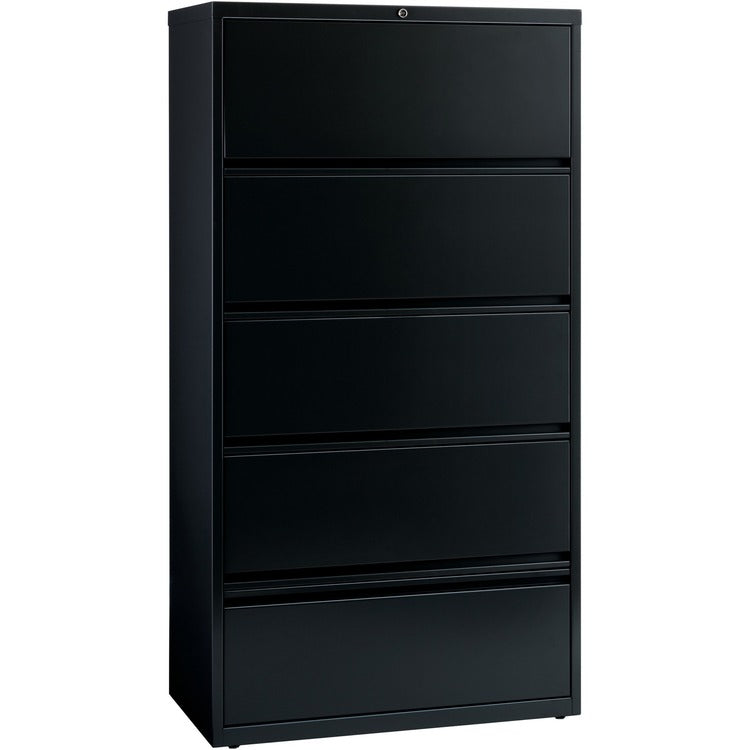 Lorell Lateral File, RCD, 5-Drawer, 36" x 18-5/8" x 68-3/4", Black (LLR43513)