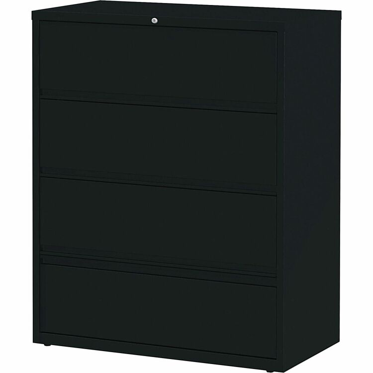 Lorell Lateral File, RCD, 4-Drawer, 42" x 18-5/8" x 52-1/2", Black (LLR43515)