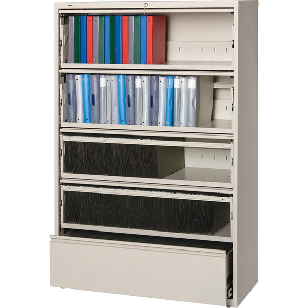 Lorell Lateral File, RCD, 5-Drawer, 42" x 18-5/8" x 68-3/4", Putty (LLR43516)