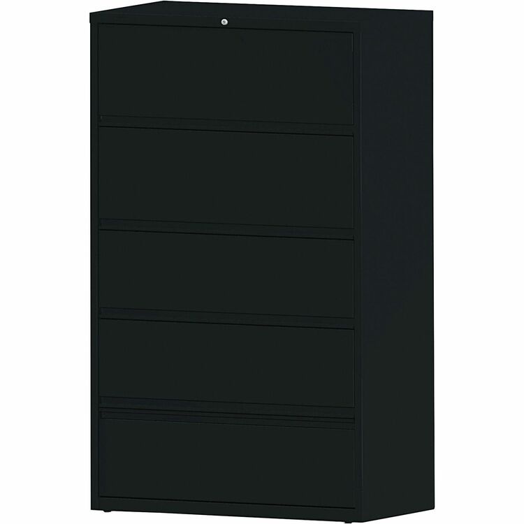 Lorell Lateral File, RCD, 5-Drawer, 42" x 18-5/8" x 68-3/4", Black (LLR43517)