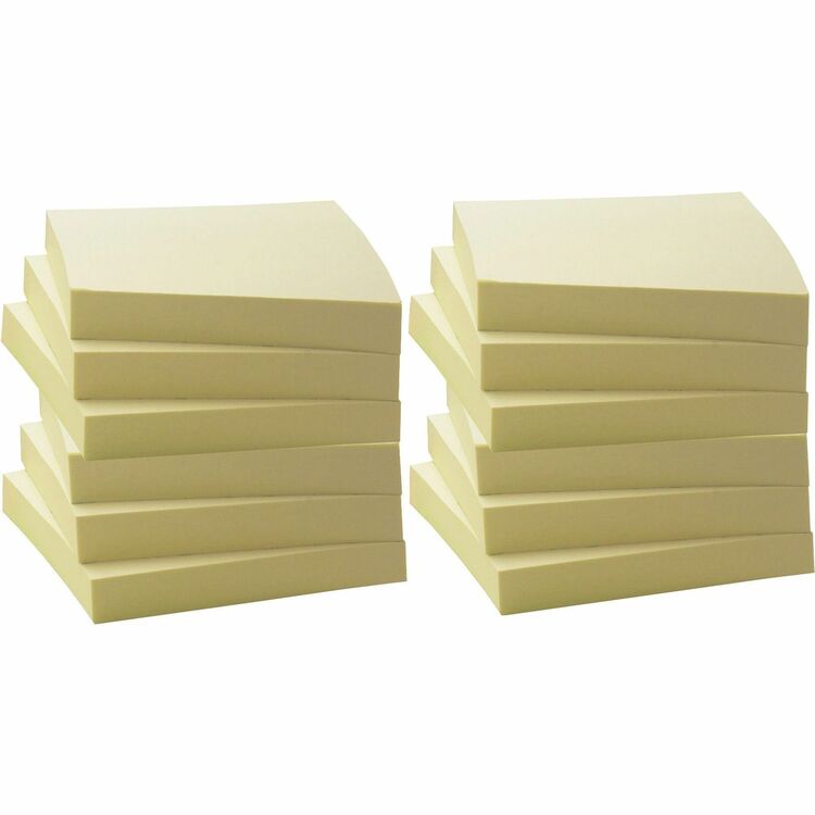 Business Source Recycled Notes, 3" x 3", 12/PK, Yellow (BSN36620) Pack of 12