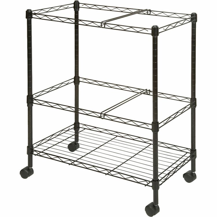 Lorell Mobile Filing Cart, 2-Tier, Letter/Legal, 26" x 12-1/2" x 30", Black (LLR45650)