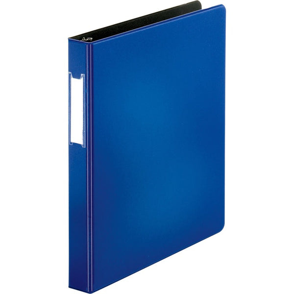 Business Source D-Ring Binder w/Label Holder, Heavy-Duty, 1", Blue (BSN33107) Each