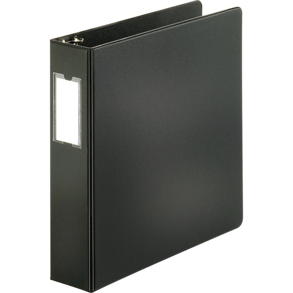Business Source D-Ring Binder w/Label Holder, Heavy-Duty, 2", Black (BSN33109) Each