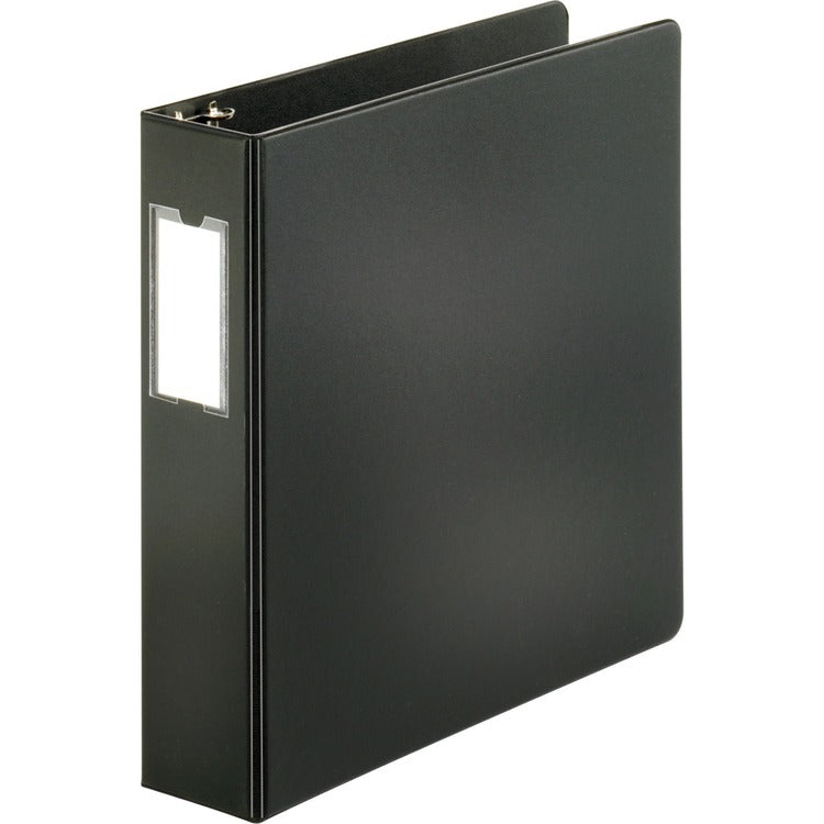 Business Source D-Ring Binder w/Label Holder, Heavy-Duty, 2", Black (BSN33109) Each