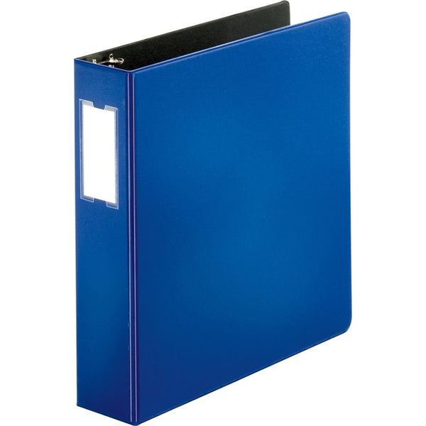 Business Source D-Ring Binder w/Label Holder, Heavy-Duty, 2", Blue (BSN33111) Each