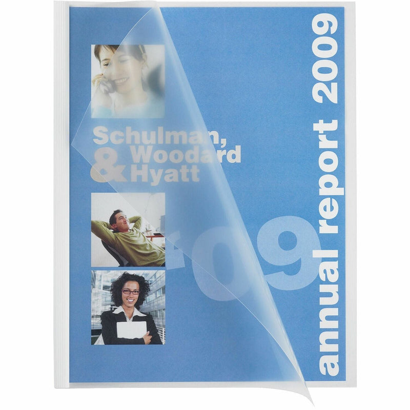 Business Source Report Cover, Slide Bind, 1/8" Capacity, 50/PK, CL/WE (BSN78503) Box of 50