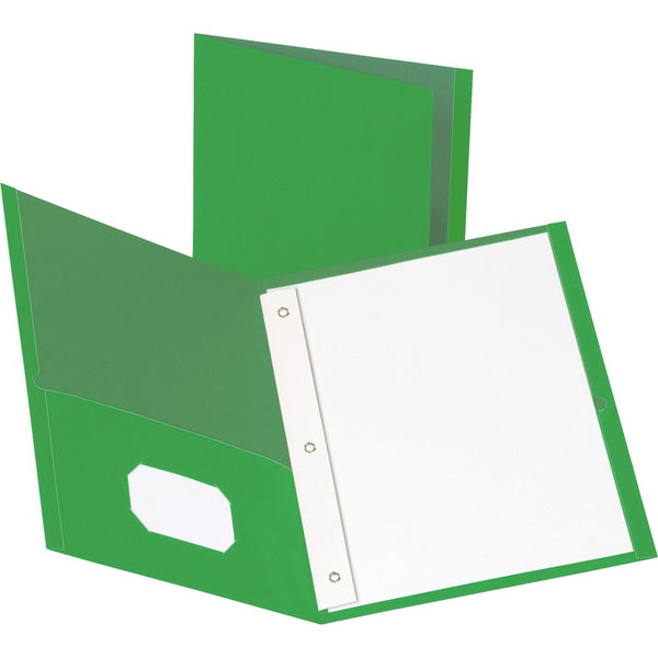 Business Source 2-Pocket Folders, 100 Sh Cap, Letter, 9-1/2" x 11", 25/BX, GN (BSN78509) Box of 25