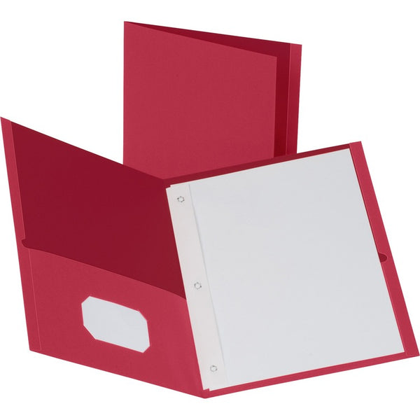 Business Source 2-Pocket Folders, 100 Sh Cap, Letter, 9-1/2" x 11", 25/BX, RD (BSN78510) Box of 25
