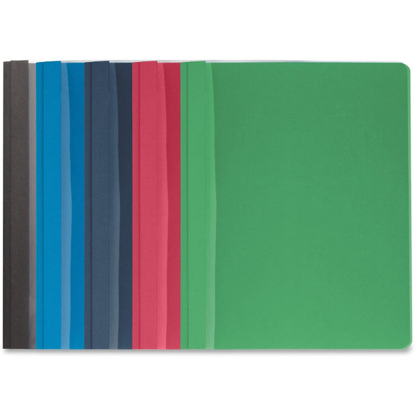 Business Source Report Cover, Clear Front, Letter, 100 Sheet Cap, 25/BX, LTH/AST (BSN78519) Box of 25