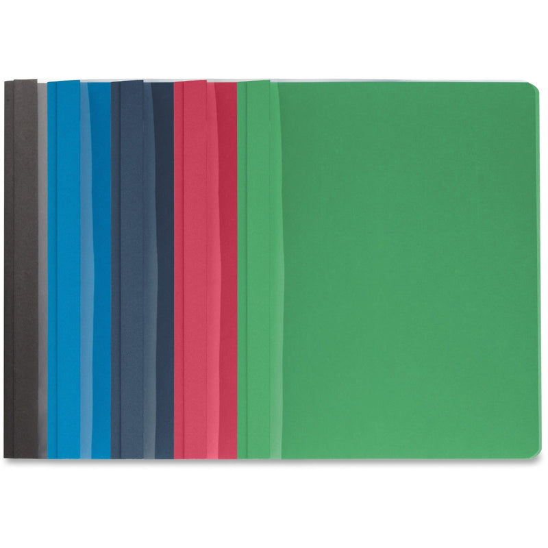 Business Source Report Cover, Clear Front, Letter, 100 Sheet Cap, 25/BX, LTH/AST (BSN78519) Box of 25