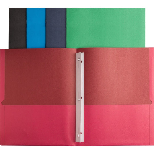Business Source 2-Pocket Folders, 100 Sh Cap, Letter, 9-1/2" x 11", 25/BX, AST (BSN78531) Box of 25