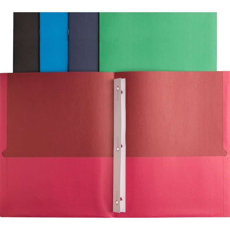 Business Source 2-Pocket Folders, 100 Sh Cap, Letter, 9-1/2" x 11", 25/BX, AST (BSN78531) Box of 25