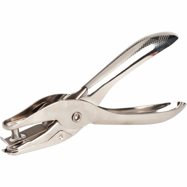 Business Source Single Hole Punch, Round, 1/4", silver (BSN62895) Each
