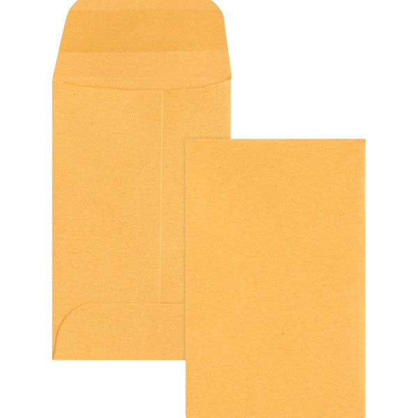 Business Source Coin Envelope, No.1, 20lb., 500/BX, Brown/Kraft (BSN04440) Box of 500