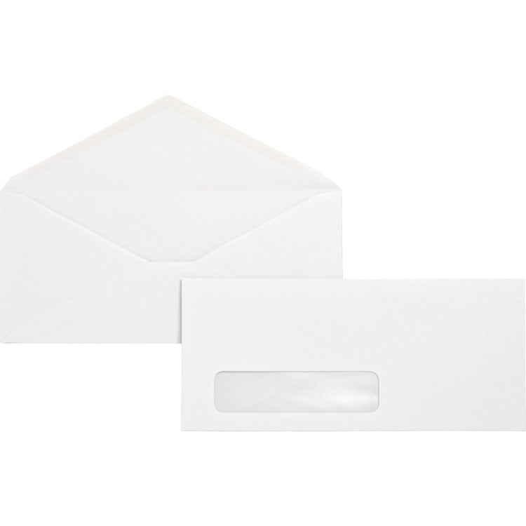 Business Source No. 10 Window Business Envelope, 500/BX, White (BSN04468) Box of 500