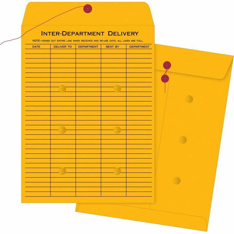 Business Source Envelopes, Inter-Dept, Stand, No.32, 10" x 13", 100/BX, BKFT (BSN04545) Box of 100