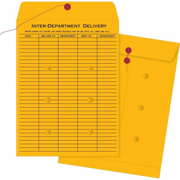 Business Source Envelopes, Inter-Dept, Stand, No.32, 10" x 15", 100/BX, BKFT (BSN04546) Box of 100