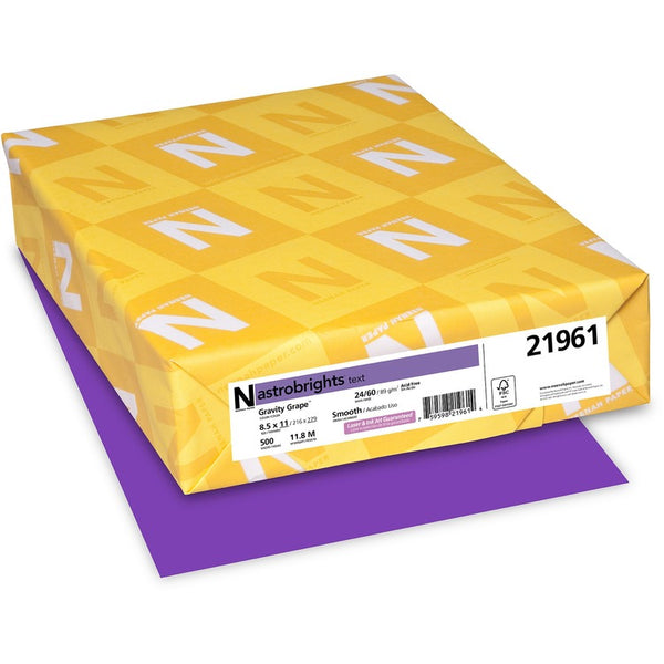 Astrobrights Color Paper, 24 lb, 8.5 x 11, Gravity Grape, 500/Ream (WAU21961)