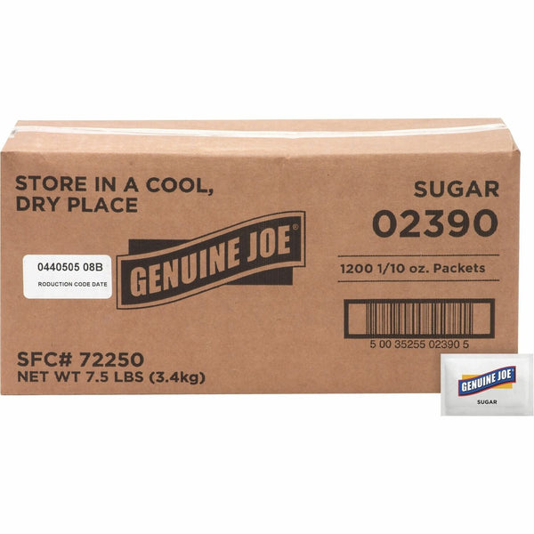 Genuine Joe Sugar Packets, 1200/PK, White (GJO02390) Case of 1200