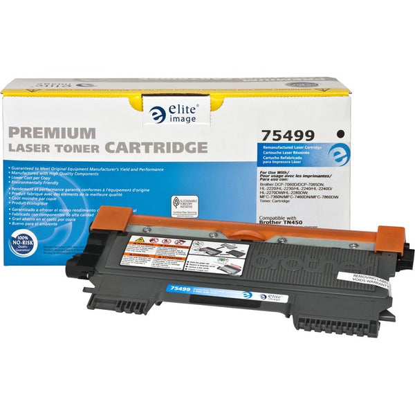 Elite Image Remanufactured Toner Cartridge, Alternative for Brother (TN450), Laser, 2600 Pages, Black, 1 Each (ELI75499) Each