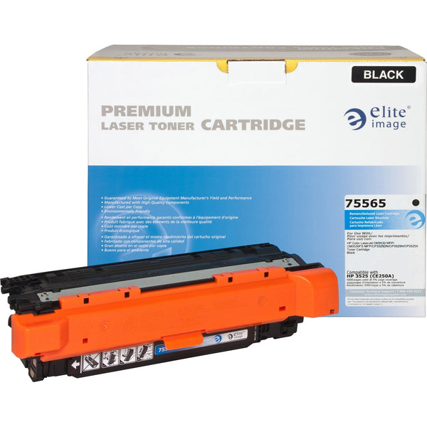 Elite Image Remanufactured Toner Cartridge, Alternative for HP 504A (CE250A), Laser, 5000 Pages, Black, 1 Each (ELI75565) Each