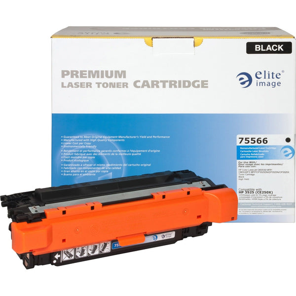 Elite Image Remanufactured Toner Cartridge, Alternative for HP 504X (CE250X), Laser, 10500 Pages, Black, 1 Each (ELI75566) Each