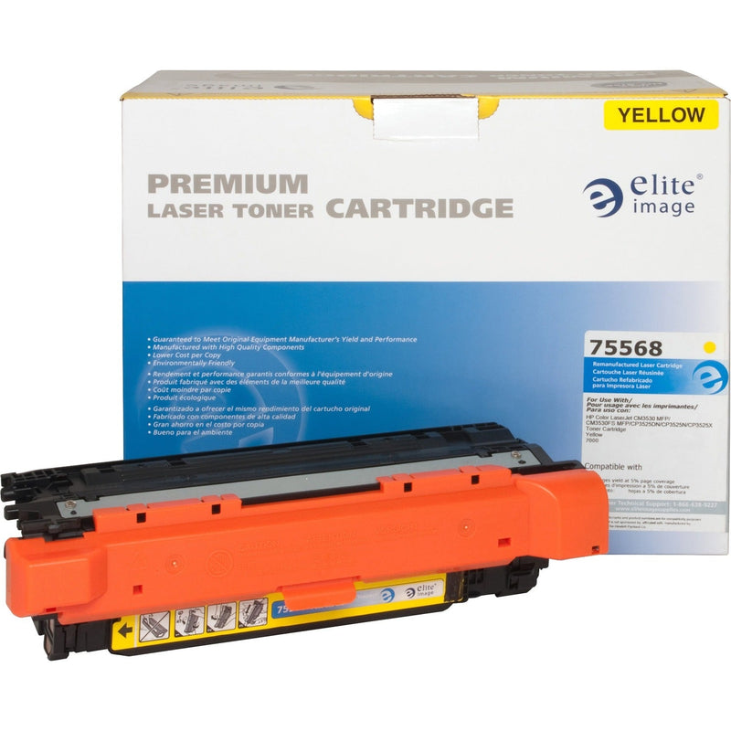 Elite Image Remanufactured Toner Cartridge, Alternative for HP 504A (CE252A), Laser, 7000 Pages, Yellow, 1 Each (ELI75568) Each