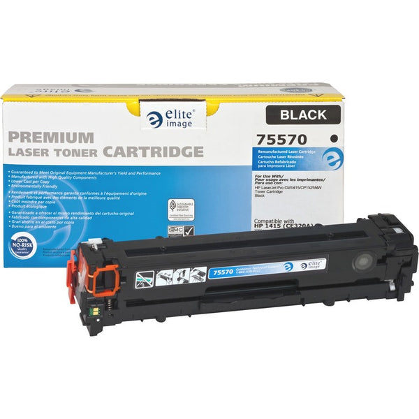 Elite Image Remanufactured Toner Cartridge, Alternative for HP 128A (CE320A), Laser, 2000 Pages, Black, 1 Each (ELI75570) Each